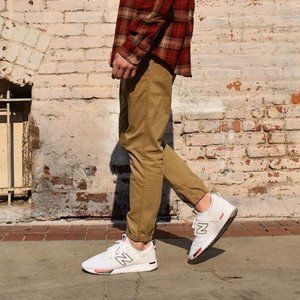 New Balance 247 Sneakers, 10.5M, White/Black/Orange